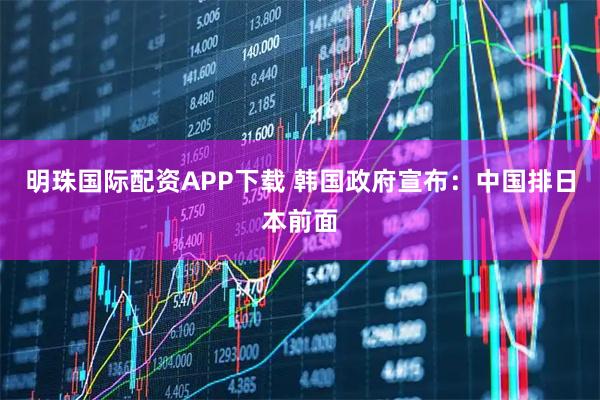 明珠国际配资APP下载 韩国政府宣布：中国排日本前面