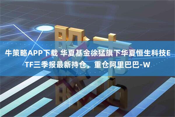 牛策略APP下载 华夏基金徐猛旗下华夏恒生科技ETF三季报最新持仓，重仓阿里巴巴-W