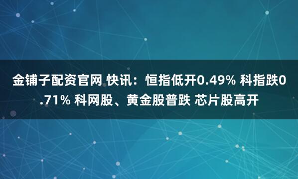 金铺子配资官网 快讯：恒指低开0.49% 科指跌0.71% 科网股、黄金股普跌 芯片股高开